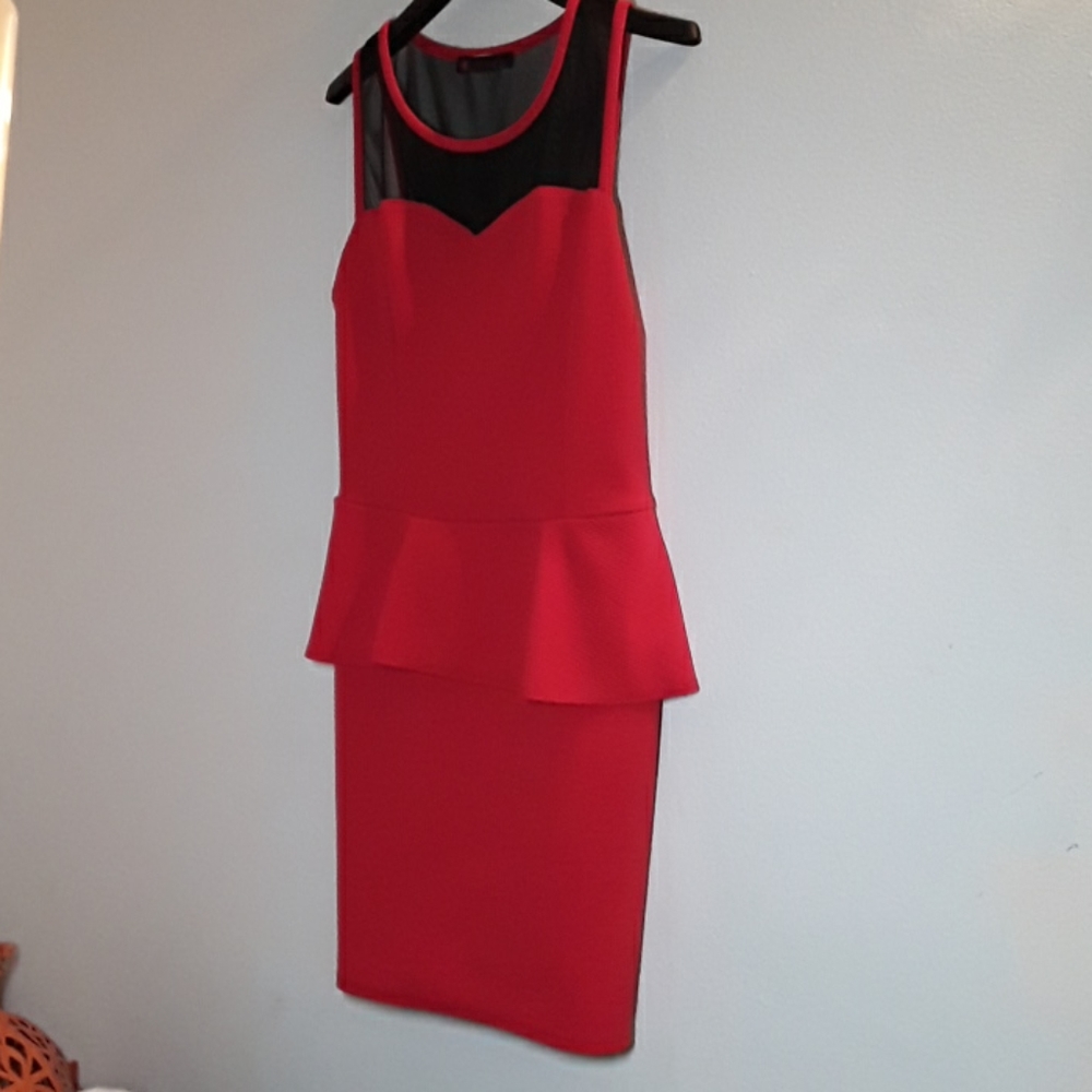 MYTH Red peplum dress